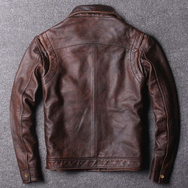 men's leather & faux autumn vintage solid genuine jacket mens single breasted turn-down collar cowhide real, Black
men's leather & faux autumn vintage solid genuine jacket mens single breasted turn-down collar cowhide real, Black