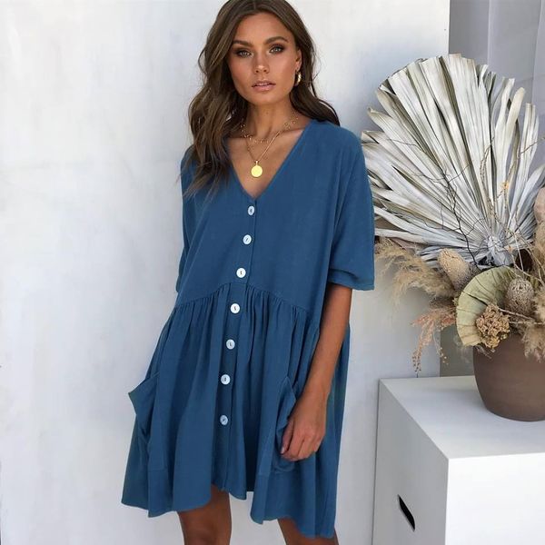 2021summer women dress 2021 robe femme boho v-neck spring bohemian dress pocket button beach dress vestidos de mujer casual, Black;gray
2021summer women dress 2021 robe femme boho v-neck spring bohemian dress pocket button beach dress vestidos de mujer casual, Black;gray