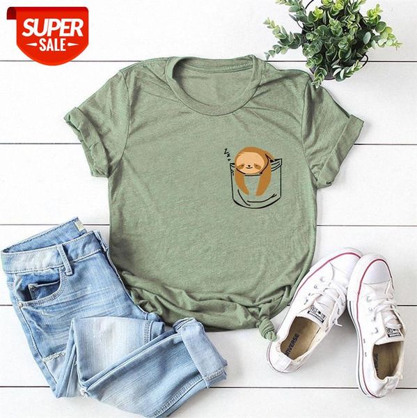 pure cotton cross-border european and american women's loose round neck short-sleeved t-shirt corsage cute funny sloth #5v3n, White
pure cotton cross-border european and american women's loose round neck short-sleeved t-shirt corsage cute funny sloth #5v3n, White