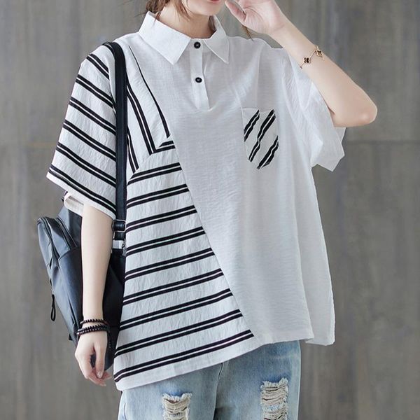 women's blouses & shirts 200 jins of large size ladies summer loose fat mm asymmetric splicing stripe belly leisure short-sleeved shirt, White
women's blouses & shirts 200 jins of large size ladies summer loose fat mm asymmetric splicing stripe belly leisure short-sleeved shirt, White