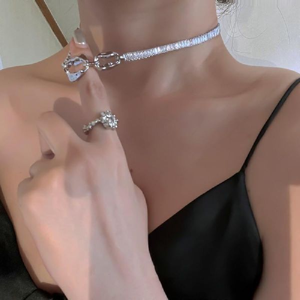 chokers luxury rectangle zircon crystal choker necklace female hip hop stainless steel clavicle chain wedding party jewelry, Golden;silver
chokers luxury rectangle zircon crystal choker necklace female hip hop stainless steel clavicle chain wedding party jewelry, Golden;silver