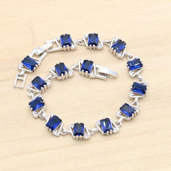 link, chain geometry blue zirconia silver color bracelet for women birthday 3 colors available wedding jewelry dubai christmas gift 20cm, Black
link, chain geometry blue zirconia silver color bracelet for women birthday 3 colors available wedding jewelry dubai christmas gift 20cm, Black