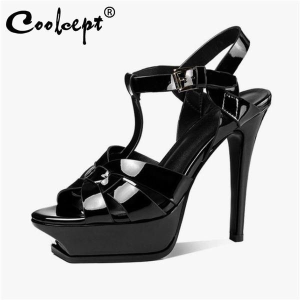 dress shoes coolcept size 33-41 women sandals buckle t strap high heel summer for woman fashion platform party lady footwear, Black
dress shoes coolcept size 33-41 women sandals buckle t strap high heel summer for woman fashion platform party lady footwear, Black