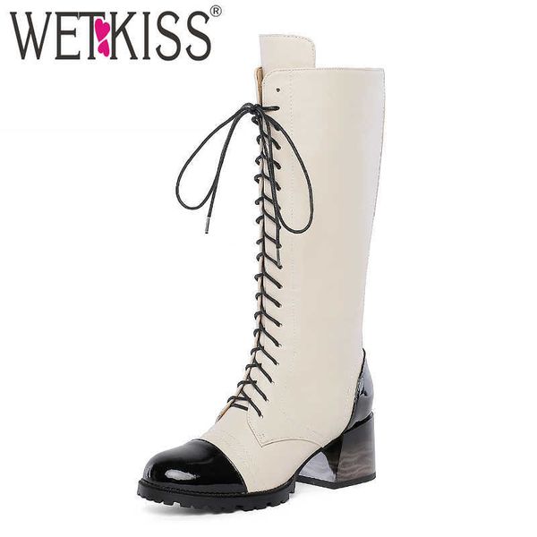 wetkiss cow leather motorcycle boots women high heels boot female cross tied shoes ladies square toe mid-calf shoes women winter 210630, Black
wetkiss cow leather motorcycle boots women high heels boot female cross tied shoes ladies square toe mid-calf shoes women winter 210630, Black