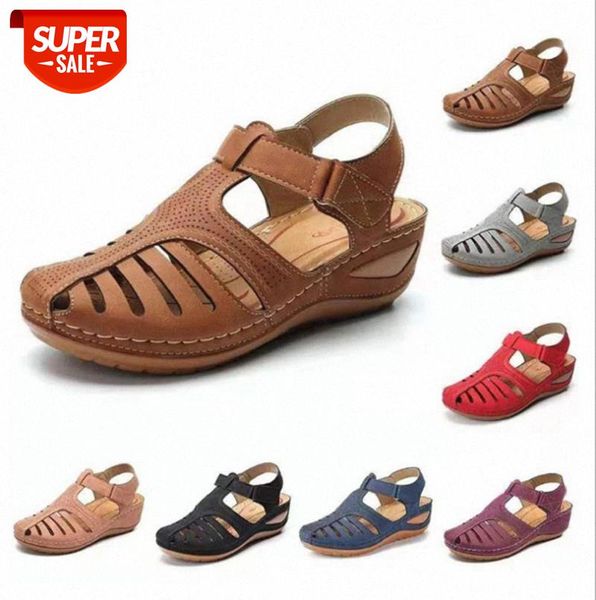 retro women's roman shoes car line hole plus size round toe wedge sandals with velcro #ii8o, Black
retro women's roman shoes car line hole plus size round toe wedge sandals with velcro #ii8o, Black