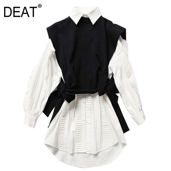 deat new spring fashion women clothes round neck sleeves knits vest turn-down collar ruffles single breasted dress we12800m 210409, Black;gray
deat new spring fashion women clothes round neck sleeves knits vest turn-down collar ruffles single breasted dress we12800m 210409, Black;gray