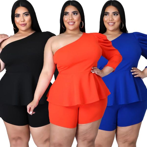 women's tracksuits temperament twp piece set plus size women clothing puff sleeve one shoulder v waist draped and shorts sets wholesal, Gray
women's tracksuits temperament twp piece set plus size women clothing puff sleeve one shoulder v waist draped and shorts sets wholesal, Gray