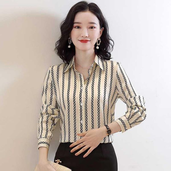 women's blouses & shirts silk shirt female long sleeve spring dress chain printing hangzhou high end foreign style mulberry top, White
women's blouses & shirts silk shirt female long sleeve spring dress chain printing hangzhou high end foreign style mulberry top, White