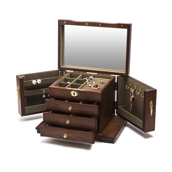 storage boxes & bins 4-layer wood box with locking technology, high-capacity chinese high-end jewelry organizer, gift
storage boxes & bins 4-layer wood box with locking technology, high-capacity chinese high-end jewelry organizer, gift