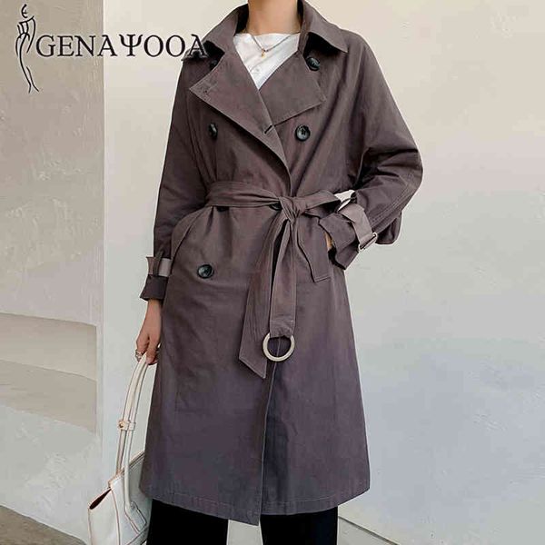 genayooa office ladies for sleeve solid long trench coat women slim elegant windbreaker with belt 210417, Tan;black
genayooa office ladies for sleeve solid long trench coat women slim elegant windbreaker with belt 210417, Tan;black