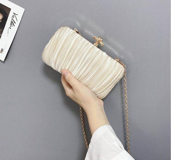ruched chains evening bags for ladies satin celebrities elegant temperament party bag for women
ruched chains evening bags for ladies satin celebrities elegant temperament party bag for women