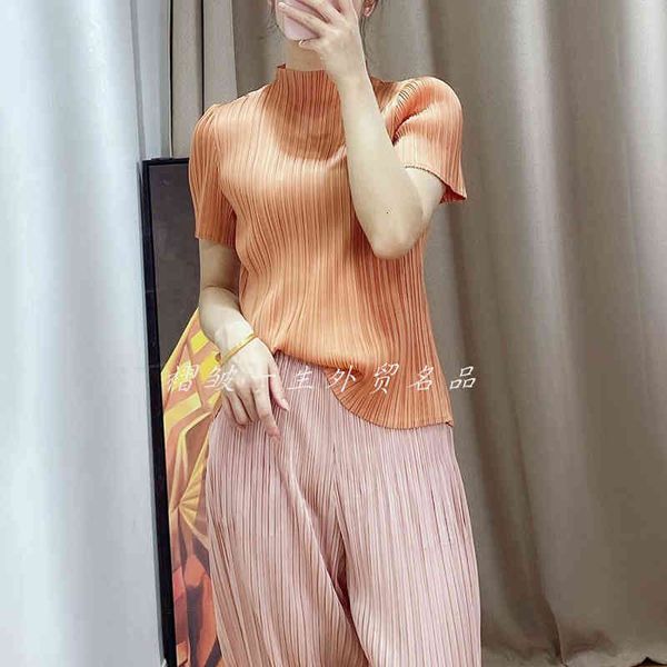 polo summer women's short-sleeved t-shirt miyak fold fashionable basic solid color half-high collar slim and versatile tied, White
polo summer women's short-sleeved t-shirt miyak fold fashionable basic solid color half-high collar slim and versatile tied, White