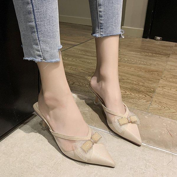 female shoes slippers casual women heels pointed toe butterfly-knot slides string bead med 2021 luxury high cover thin pu cotton, Black
female shoes slippers casual women heels pointed toe butterfly-knot slides string bead med 2021 luxury high cover thin pu cotton, Black