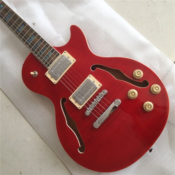 simi hollow lp electric guitar flamed maple and back abalone flower fret golden hardware black circle red
simi hollow lp electric guitar flamed maple and back abalone flower fret golden hardware black circle red