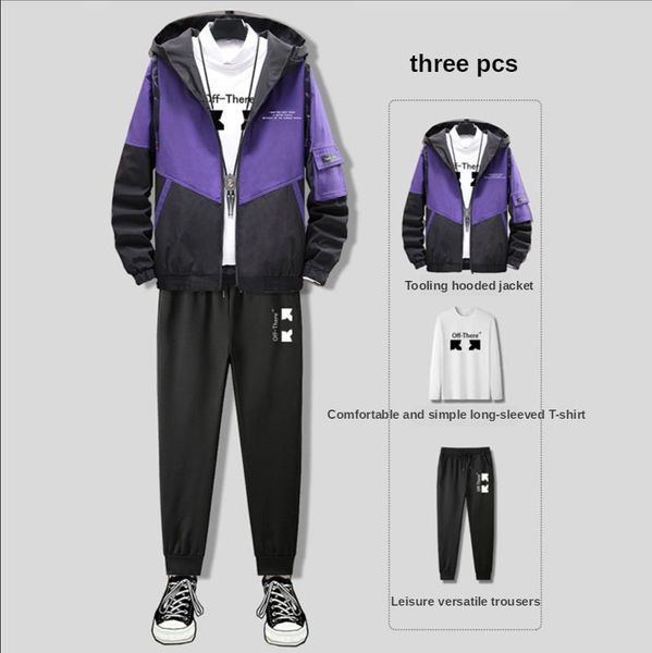 men's tracksuits 2021 spring and autumn japanese tooling hooded three-piece suit youth korean trend handsome clothing, Gray
men's tracksuits 2021 spring and autumn japanese tooling hooded three-piece suit youth korean trend handsome clothing, Gray