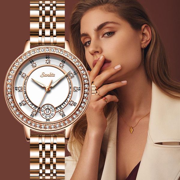 wristwatches sunkta watch for women fashion sport womens stainless steel waterproof diamond quartz wristwatch +box, Slivery;brown
wristwatches sunkta watch for women fashion sport womens stainless steel waterproof diamond quartz wristwatch +box, Slivery;brown