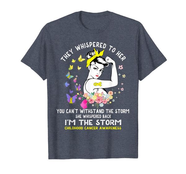 i'm the storm childhood cancer awareness shirt, White;black