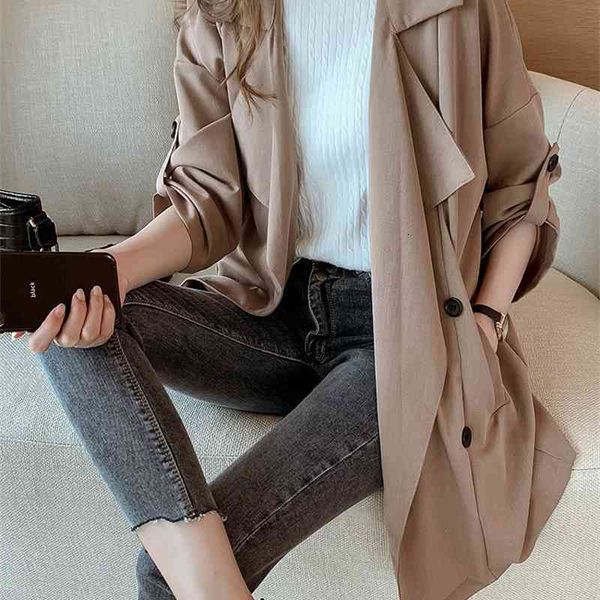 women's trench coats 2021 korean vintage fashion long gray khaki black coat casual brand plus size buttons windbreaker jacket 7yyg, Tan;black
women's trench coats 2021 korean vintage fashion long gray khaki black coat casual brand plus size buttons windbreaker jacket 7yyg, Tan;black