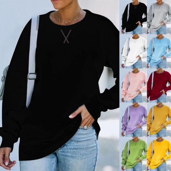 women's hoodies & sweatshirts solid casual stitching loose o-neck long sleeve streetwear sudaderas con capucha, Black
women's hoodies & sweatshirts solid casual stitching loose o-neck long sleeve streetwear sudaderas con capucha, Black