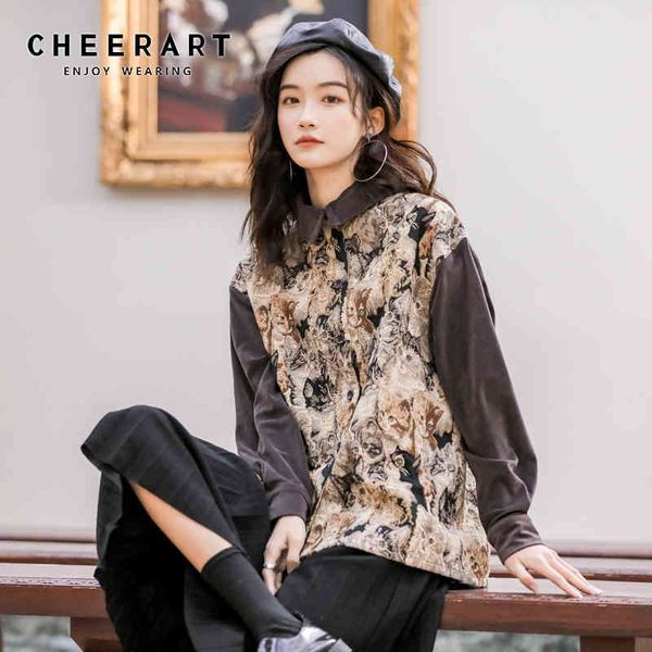 autumn animal print corduroy shirt long sleeve button up women patchwork vintage and blouse fashion 210427, White
autumn animal print corduroy shirt long sleeve button up women patchwork vintage and blouse fashion 210427, White