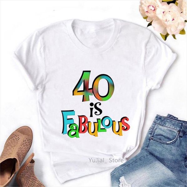 40th birthday 40 is men fabulous letter print tshirts and women vogue white t shirt summer fashion female harajuku, White;black
40th birthday 40 is men fabulous letter print tshirts and women vogue white t shirt summer fashion female harajuku, White;black