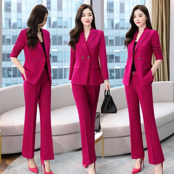 women's two piece pants 2021 autumn spring women pieces suits long sleeve blazer coat +long trousers office lady sets, White
women's two piece pants 2021 autumn spring women pieces suits long sleeve blazer coat +long trousers office lady sets, White