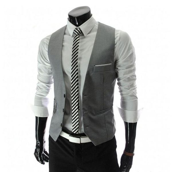 men's suits & blazers stylish sleeveless pockets simple suit vest solid color men formal business workwear, White;black
men's suits & blazers stylish sleeveless pockets simple suit vest solid color men formal business workwear, White;black
