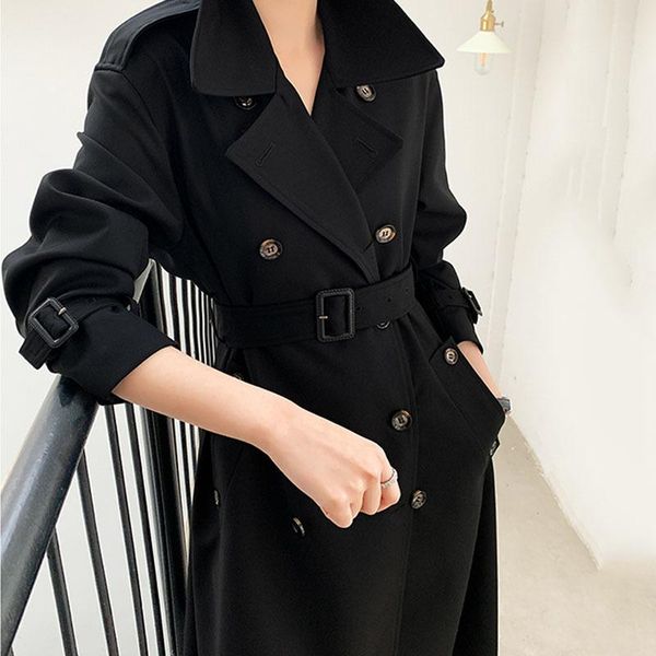 women's trench coats women double breasted long black lapel sleeve loose fit windbreaker fashion spring autumn 2021, Tan;black
women's trench coats women double breasted long black lapel sleeve loose fit windbreaker fashion spring autumn 2021, Tan;black