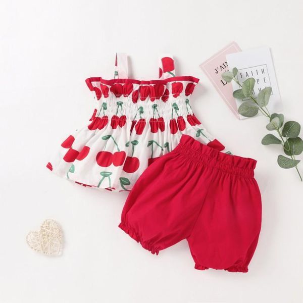 clothing sets children's set toddler baby girl kids clothes sleeveless cherry print camisole floral shorts pants casual, White
clothing sets children's set toddler baby girl kids clothes sleeveless cherry print camisole floral shorts pants casual, White