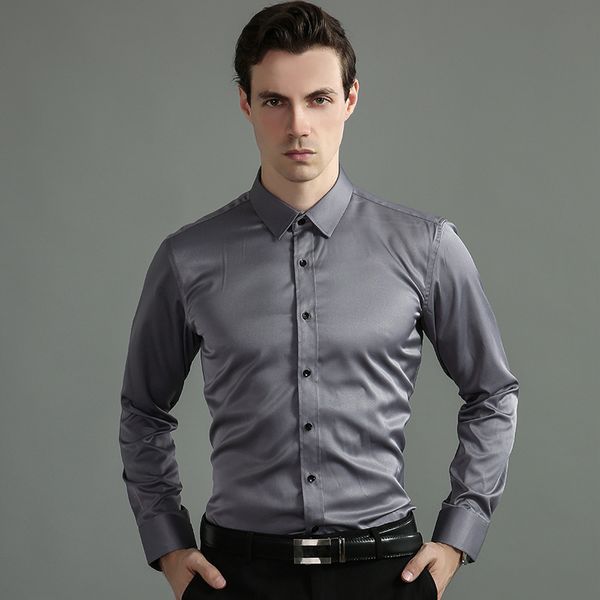 solid shirts men long sleeve silk autumn spring mens shirt casual slim dress shirts oversize business work non iron camisas 210524, White;black
solid shirts men long sleeve silk autumn spring mens shirt casual slim dress shirts oversize business work non iron camisas 210524, White;black