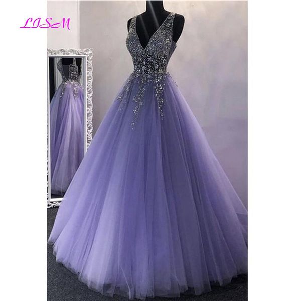 party dresses pretty purple tulle v-neck beaded sequins long prom dress v-backless floor length evening elegant formal gowns, White;black
party dresses pretty purple tulle v-neck beaded sequins long prom dress v-backless floor length evening elegant formal gowns, White;black