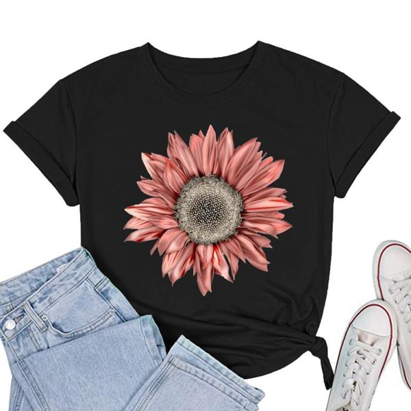 women's t-shirt kawaii woman tshirts women fashion pink sunflower printing o-neck short loose 2021 camisetas de mujer, White
women's t-shirt kawaii woman tshirts women fashion pink sunflower printing o-neck short loose 2021 camisetas de mujer, White