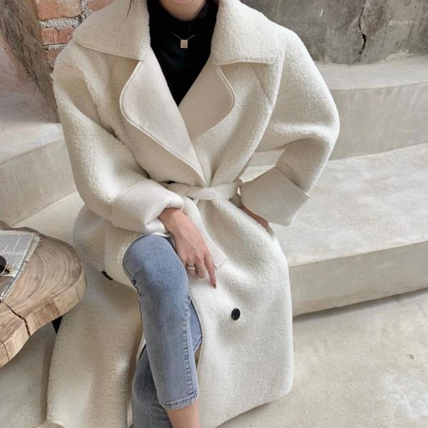 women's fur & faux women casual thick warm woolen lamb coat female autumn winter 2021 imitation velvet long section loose lapel, Black
women's fur & faux women casual thick warm woolen lamb coat female autumn winter 2021 imitation velvet long section loose lapel, Black