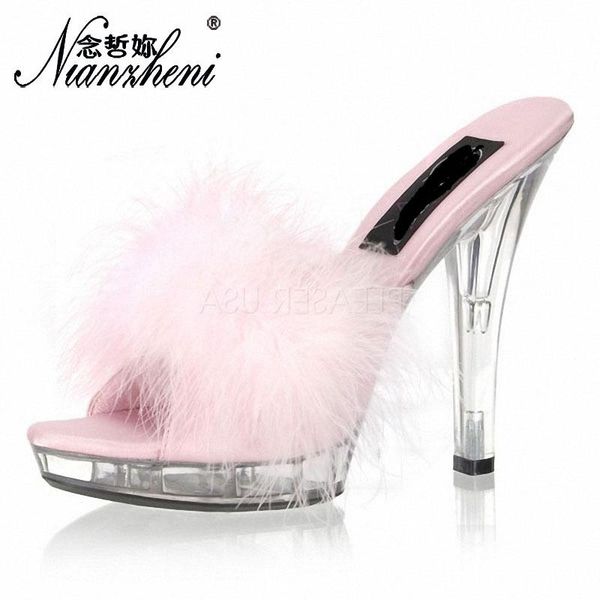 high heels 13cm stripper shoes plump feathered crystal platform women's sandals, Black
high heels 13cm stripper shoes plump feathered crystal platform women's sandals, Black