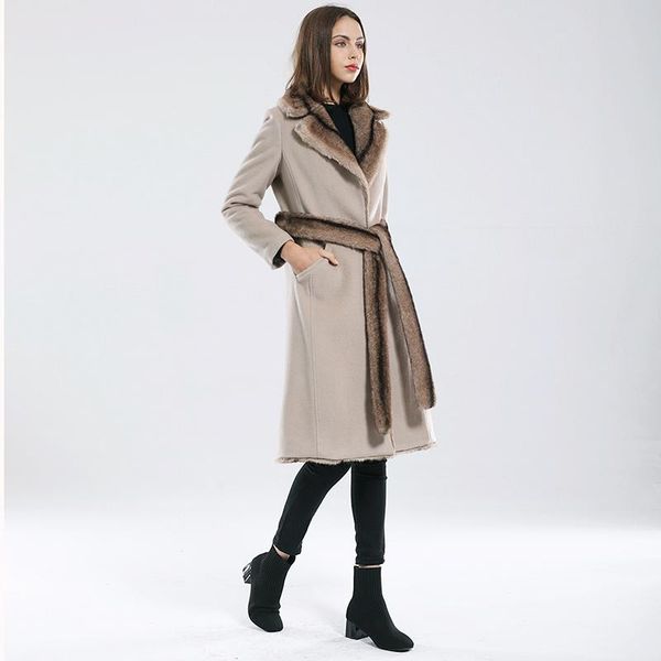 women's wool & blends 2021 winter woolen coat long imitation pie overcoming long-sleeved jacket thick double-sided ja, Black
women's wool & blends 2021 winter woolen coat long imitation pie overcoming long-sleeved jacket thick double-sided ja, Black