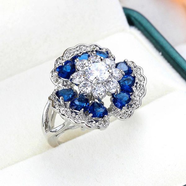 wedding rings dainty female crystal flower big ring classic silver color engagement luxury blue zircon stone for women, Slivery;golden
wedding rings dainty female crystal flower big ring classic silver color engagement luxury blue zircon stone for women, Slivery;golden