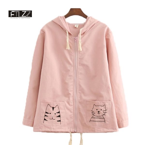 spring autumn embroidery jackets casual hooded harajuku coats female fashion kitty ladies outerwear windbreaker 210602, Black;brown
spring autumn embroidery jackets casual hooded harajuku coats female fashion kitty ladies outerwear windbreaker 210602, Black;brown