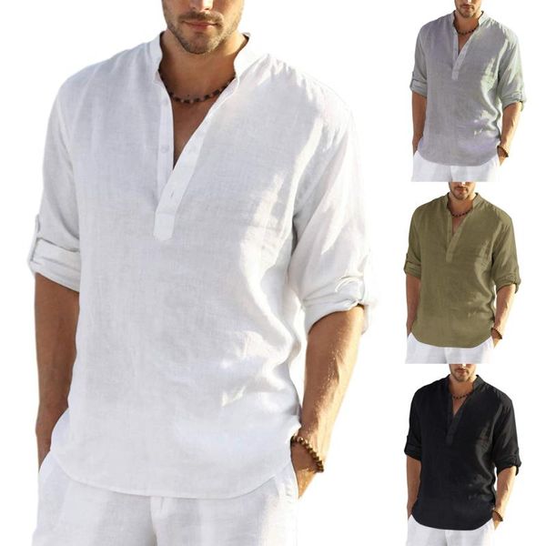 men's t-shirts 2021 casual blouse cotton linen shirt loose long sleeve tee spring autumn summer handsome men, White;black
men's t-shirts 2021 casual blouse cotton linen shirt loose long sleeve tee spring autumn summer handsome men, White;black