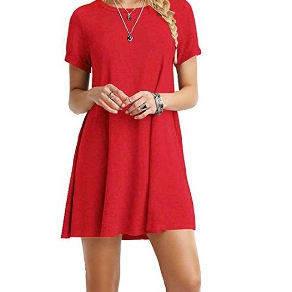 factory91es solid 2020 summer short sleeve loose dress size women's wear, White;black
factory91es solid 2020 summer short sleeve loose dress size women's wear, White;black
