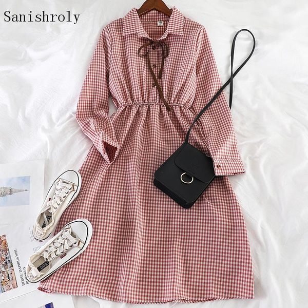 sanishroly autumn korean women long sleeve a-line dresses tie bow plaid dress students high waist vintage vestidos cd091 casual, Black;gray
sanishroly autumn korean women long sleeve a-line dresses tie bow plaid dress students high waist vintage vestidos cd091 casual, Black;gray