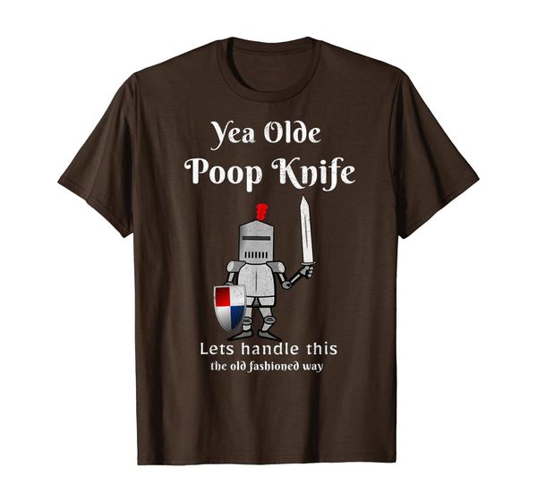 funny poop knife toilet unblocker t shirt, White;black