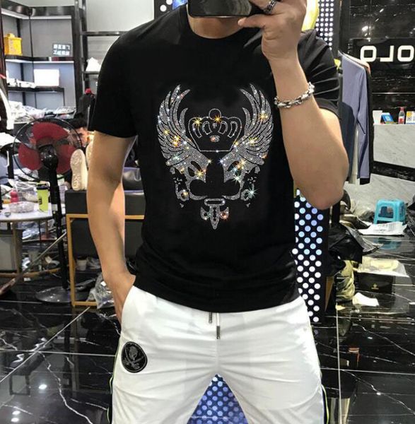 men's t-shirts 100% cotton short sleeves summer rhinestones men casual cool tshirt male tee - wing/cool pig/white/black
men's t-shirts 100% cotton short sleeves summer rhinestones men casual cool tshirt male tee - wing/cool pig/white/black