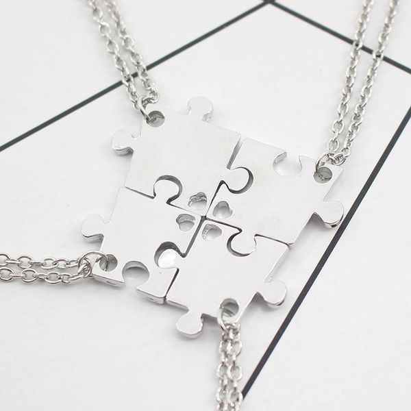 pendant necklaces fashion friends necklace bff jewelry 4 pcs/set stitching square puzzle alloy girlfriends, Silver
pendant necklaces fashion friends necklace bff jewelry 4 pcs/set stitching square puzzle alloy girlfriends, Silver
