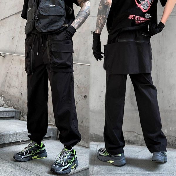 men's pants 2021 spring and summer casual loose youth straight national fashion overalls k858 p65, Black
men's pants 2021 spring and summer casual loose youth straight national fashion overalls k858 p65, Black