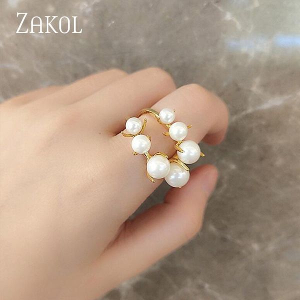 cluster rings zakol 2021 trendy minimalist personality cute pearl gold ring adjustable opening fashion ladies jewelry gift, Golden;silver
cluster rings zakol 2021 trendy minimalist personality cute pearl gold ring adjustable opening fashion ladies jewelry gift, Golden;silver