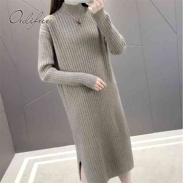 autumn winter women long knitted dress sleeve loose thick warm turtleneck sweater 210513, Black;gray
autumn winter women long knitted dress sleeve loose thick warm turtleneck sweater 210513, Black;gray
