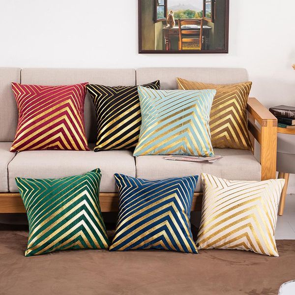 cushion/decorative pillow bronzing stripe velvet fabric living room decorative throw cushion cover pillowcase 45*45 nordic home decor 
cushion/decorative pillow bronzing stripe velvet fabric living room decorative throw cushion cover pillowcase 45*45 nordic home decor