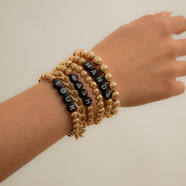 link chain ingemark 6pcs/set fashion acrylic beads couple bracelet black circle letter bracelets bangles for women charm steampunk jewelry
link chain ingemark 6pcs/set fashion acrylic beads couple bracelet black circle letter bracelets bangles for women charm steampunk jewelry