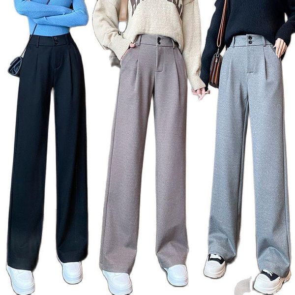 women's pants & capris casual suit 2021 autumn and winter high-waisted thin woolen loose wide-leg korean fashion clothing, Black;white
women's pants & capris casual suit 2021 autumn and winter high-waisted thin woolen loose wide-leg korean fashion clothing, Black;white