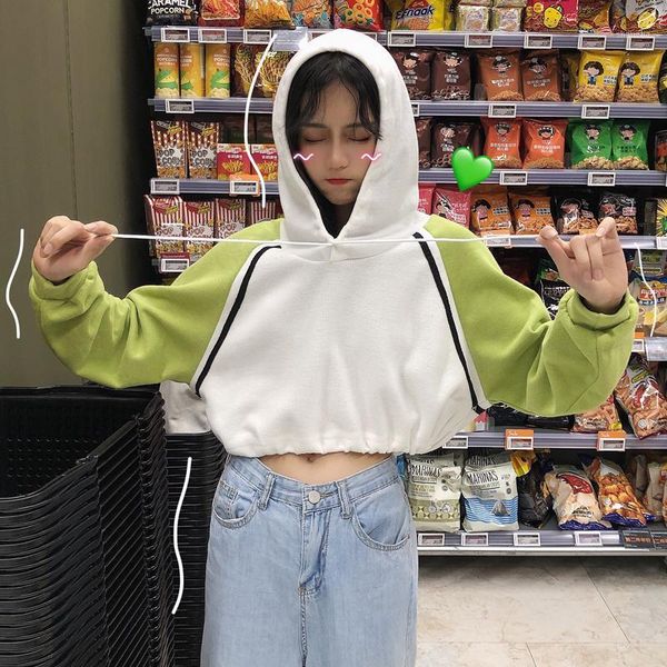 women's hoodies & sweatshirts spring autumn patchwork short long sleeve pullover and casual style hooded clothing female 1 otfx, Black
women's hoodies & sweatshirts spring autumn patchwork short long sleeve pullover and casual style hooded clothing female 1 otfx, Black